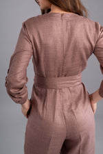 Inverness Jumpsuit Round Neck with Pendant-Brown - The Modernest