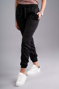 Chamarel Joggers with Triangle Belt Loops-Black - The Modernest